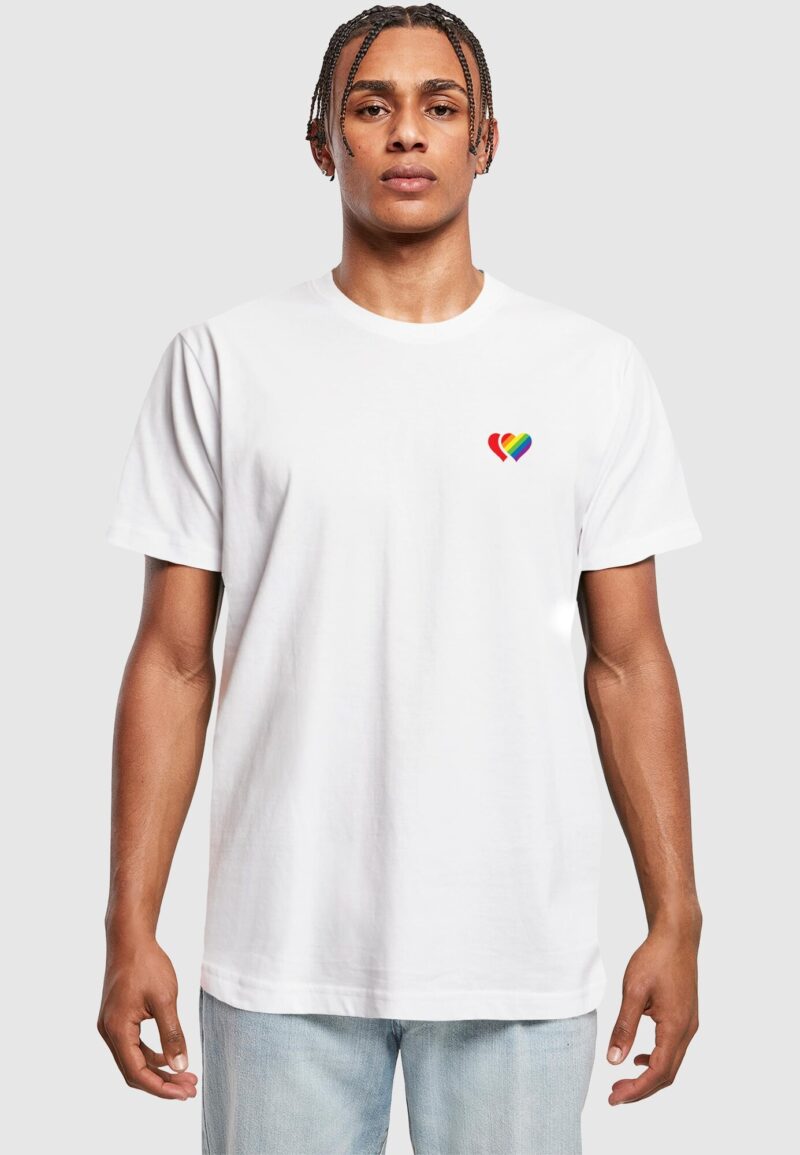 Mister Tee Tricou 'Double Hearts Pride'  galben / lila / roși aprins / alb preţ