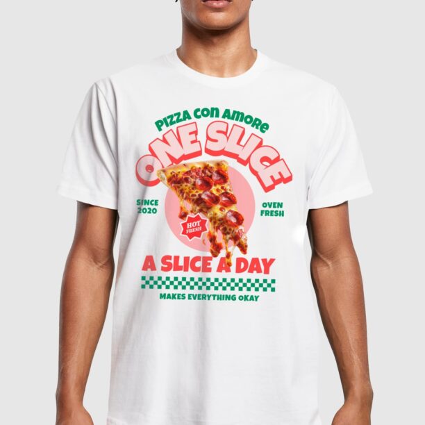 Mister Tee Tricou 'Pizza Amore'  galben / verde / roșu / alb preţ