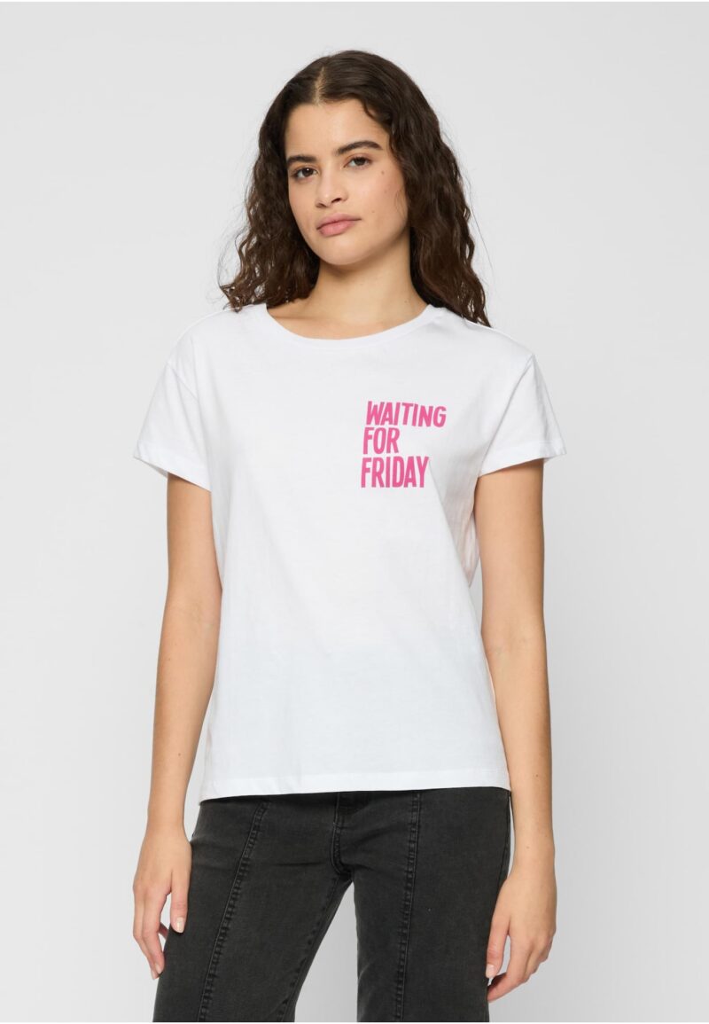 Mister Tee Tricou 'Waiting For Friday'  roz / alb preţ