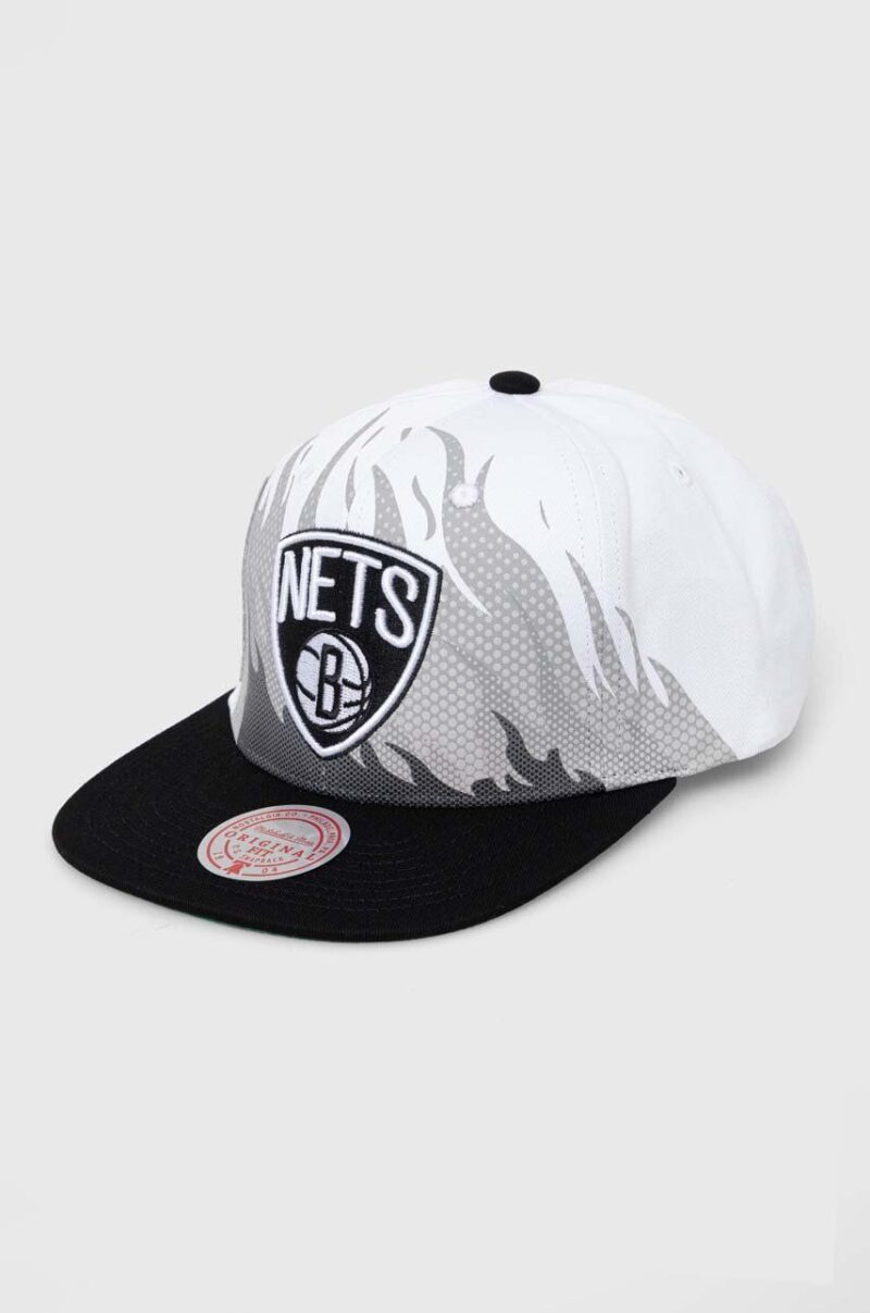 Mitchell&Ness șapcă de baseball din bumbac BROOKLYN NETS culoarea alb