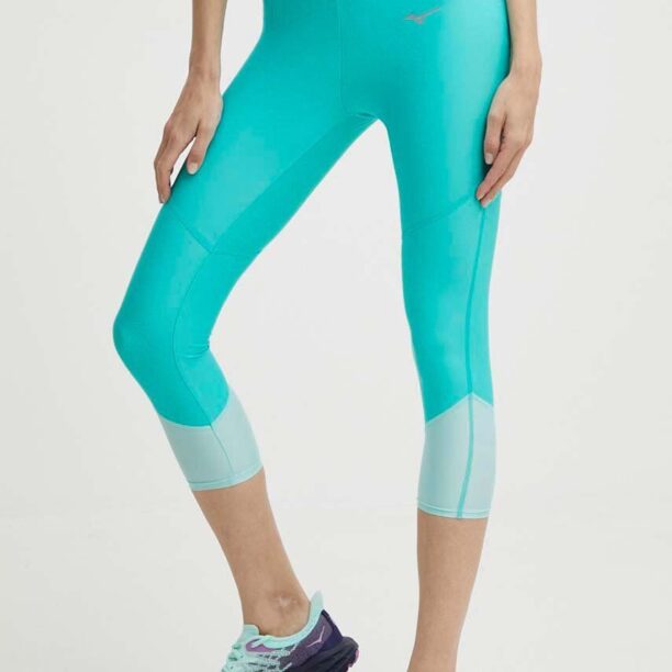 Mizuno leggins de alergare Impulse Core culoarea turcoaz