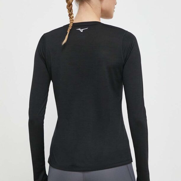 Mizuno longsleeve pentru alergare Impulse Core culoarea negru preţ