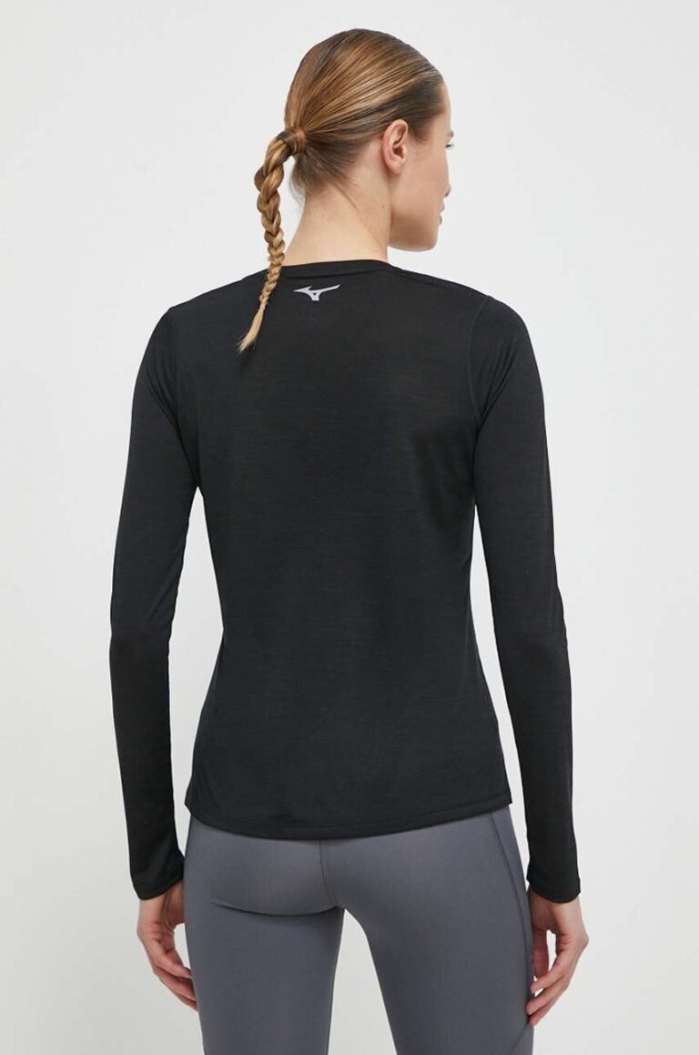 Mizuno longsleeve pentru alergare Impulse Core culoarea negru preţ