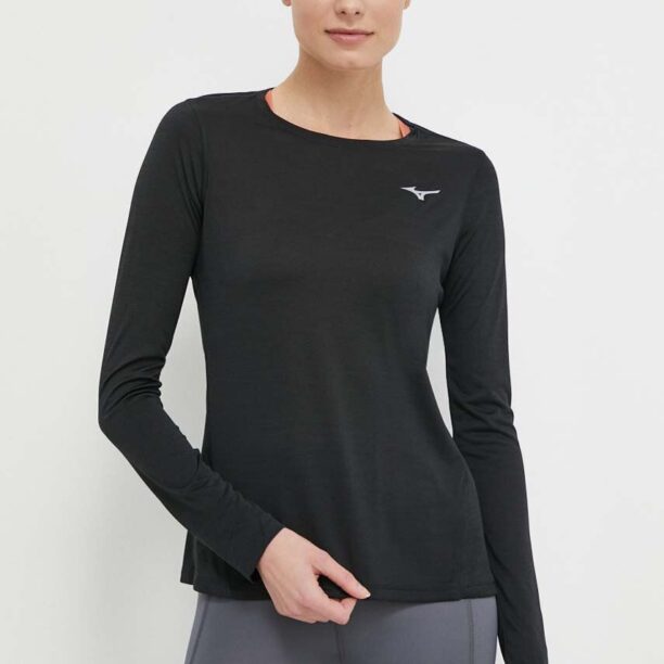 Mizuno longsleeve pentru alergare Impulse Core culoarea negru