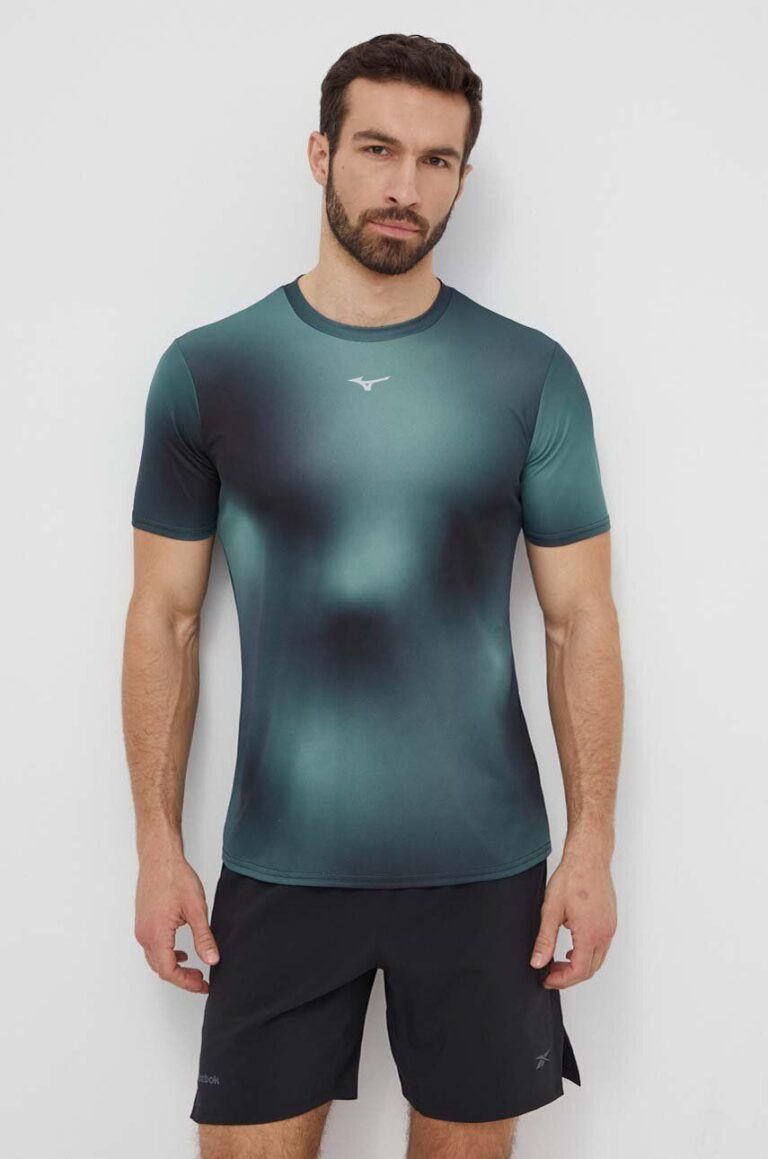 Mizuno tricou de alergare Core Graphic culoarea turcoaz