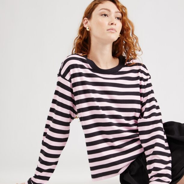 Monki Tricou  roz pastel / negru