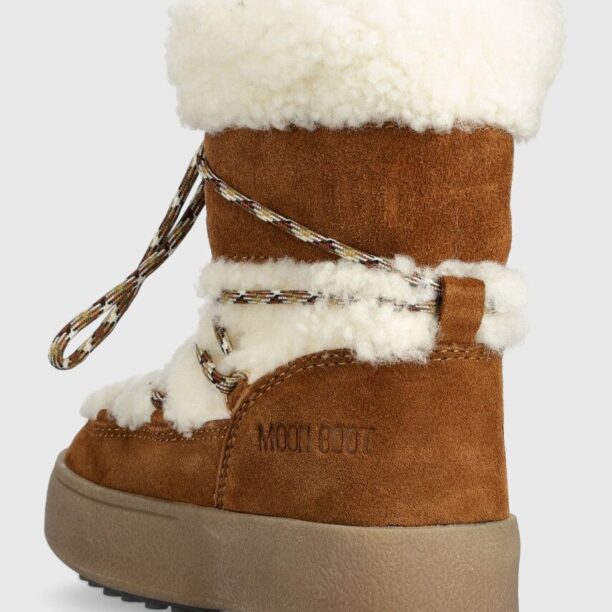 Moon Boot cizme de iarna copii 34300800 MB JTRACK SHEARLING culoarea bej preţ