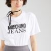 Moschino Jeans Tricou  negru / alb