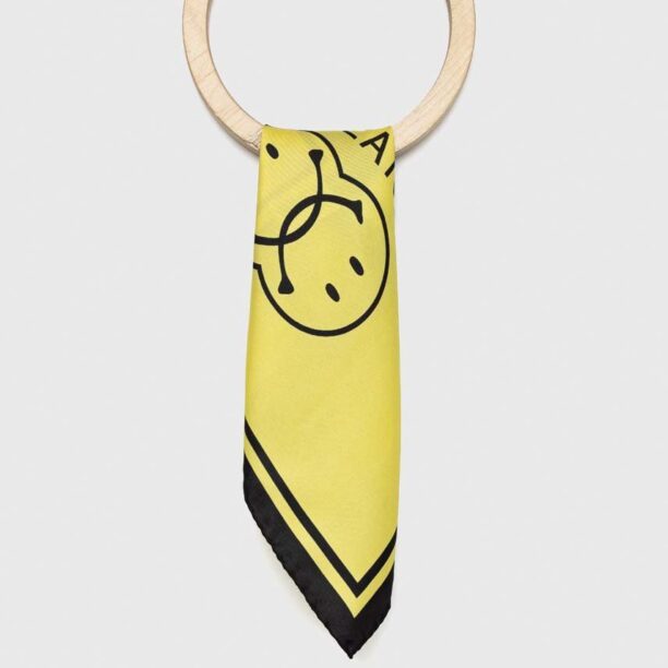 Moschino batistă de buzunar de mătase x Smiley culoarea galben