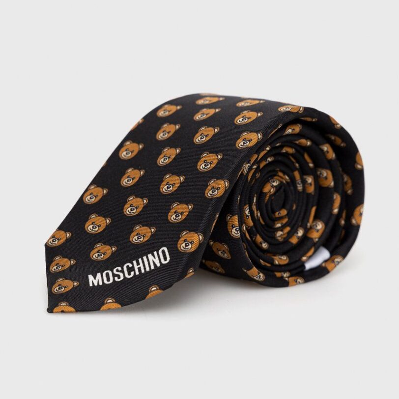 Moschino cravata de matase culoarea negru