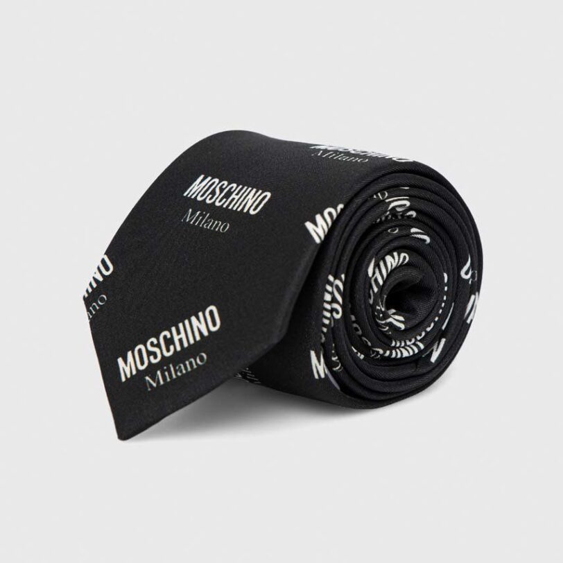 Moschino cravata de matase culoarea negru