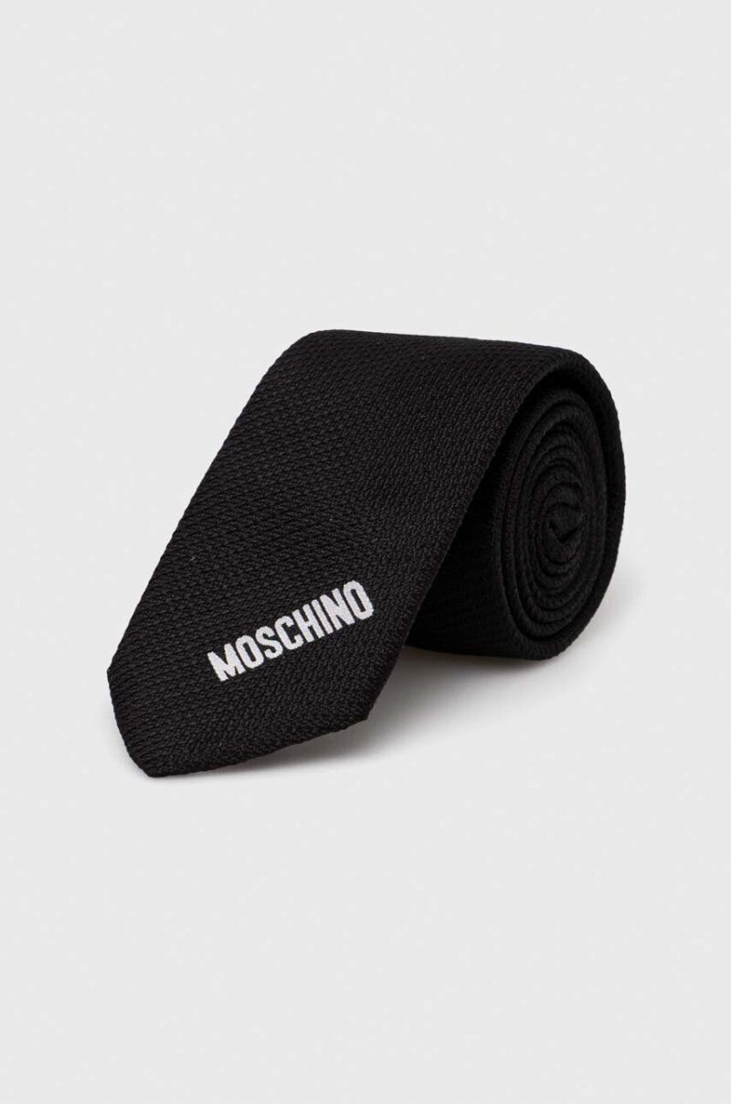 Moschino cravata de matase culoarea negru