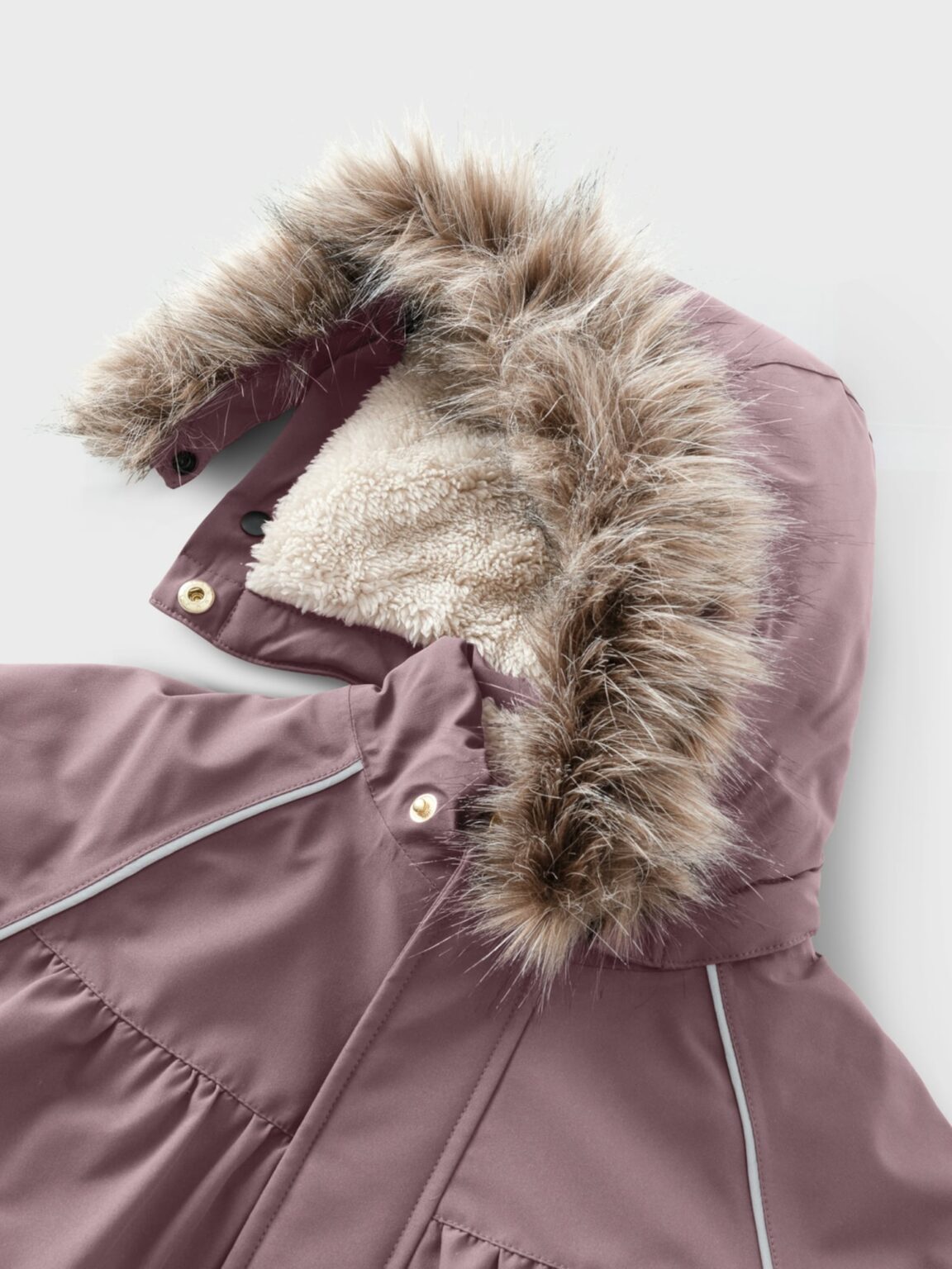 NAME IT Geacă funcțională 'NMFSNOW05'  maro deschis / mauve preţ
