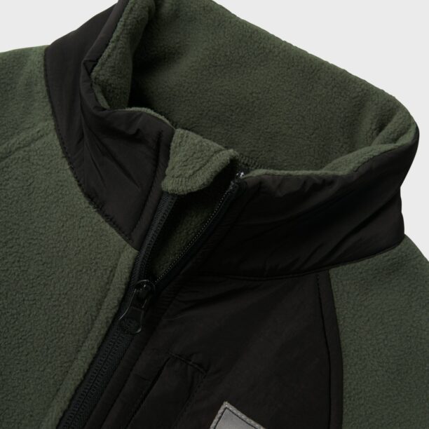 NAME IT Jachetă  fleece 'NKNMYLES'  verde pin / negru preţ