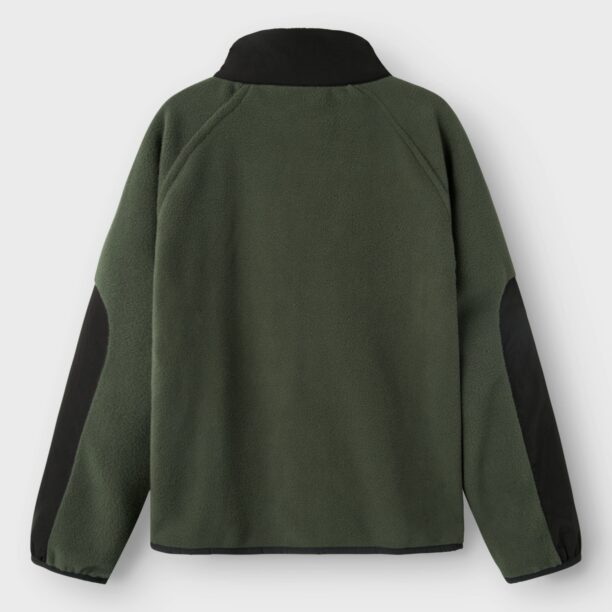 NAME IT Jachetă  fleece 'NKNMYLES'  verde pin / negru