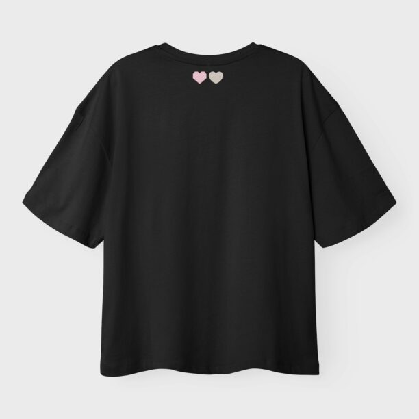 NAME IT Tricou 'NKFOLLIE'  gri / mov liliachiu / negru