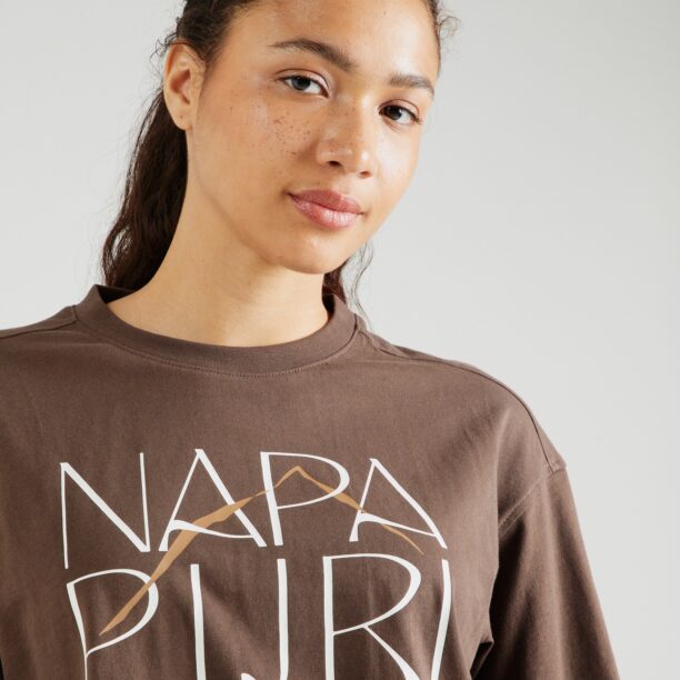 Preţ NAPAPIJRI Tricou 'S-RHIN'  bej / maro / alb