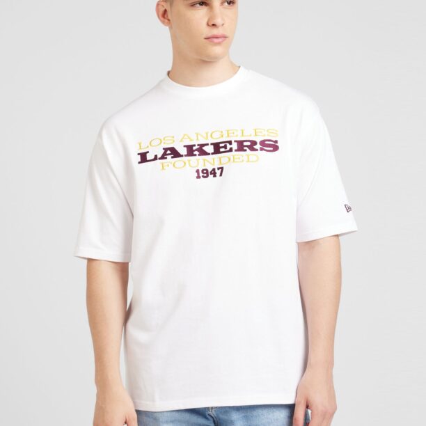 NEW ERA Tricou 'NBA LOSLAK'  galben / mov închis / alb