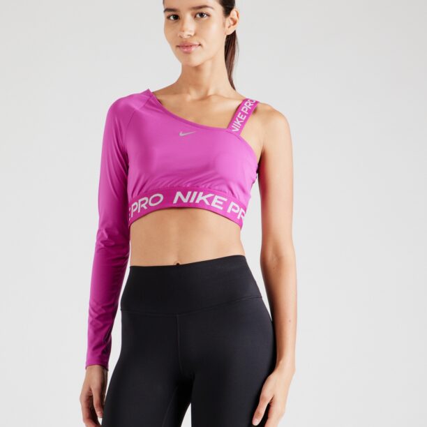 NIKE Tricou funcțional 'Pro Shine'  fucsia / alb murdar