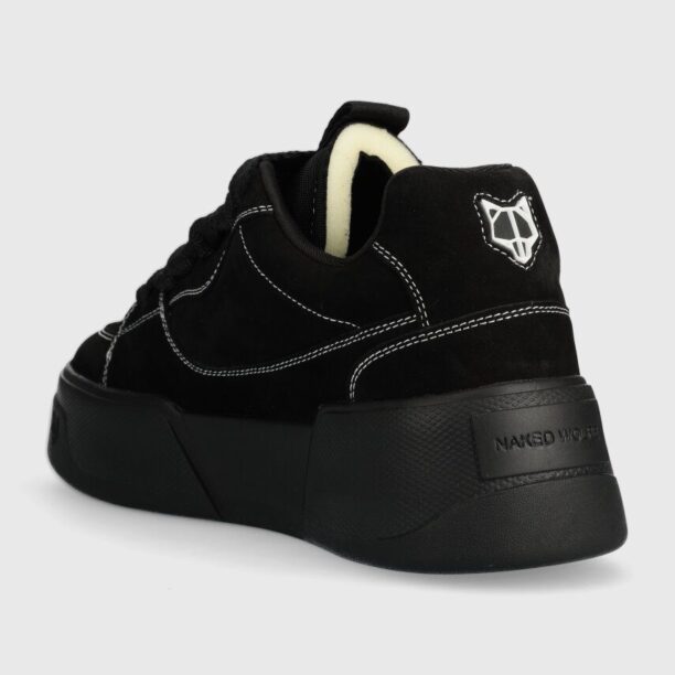 Naked Wolfe sneakers din piele intoarsă Kosa culoarea negru preţ