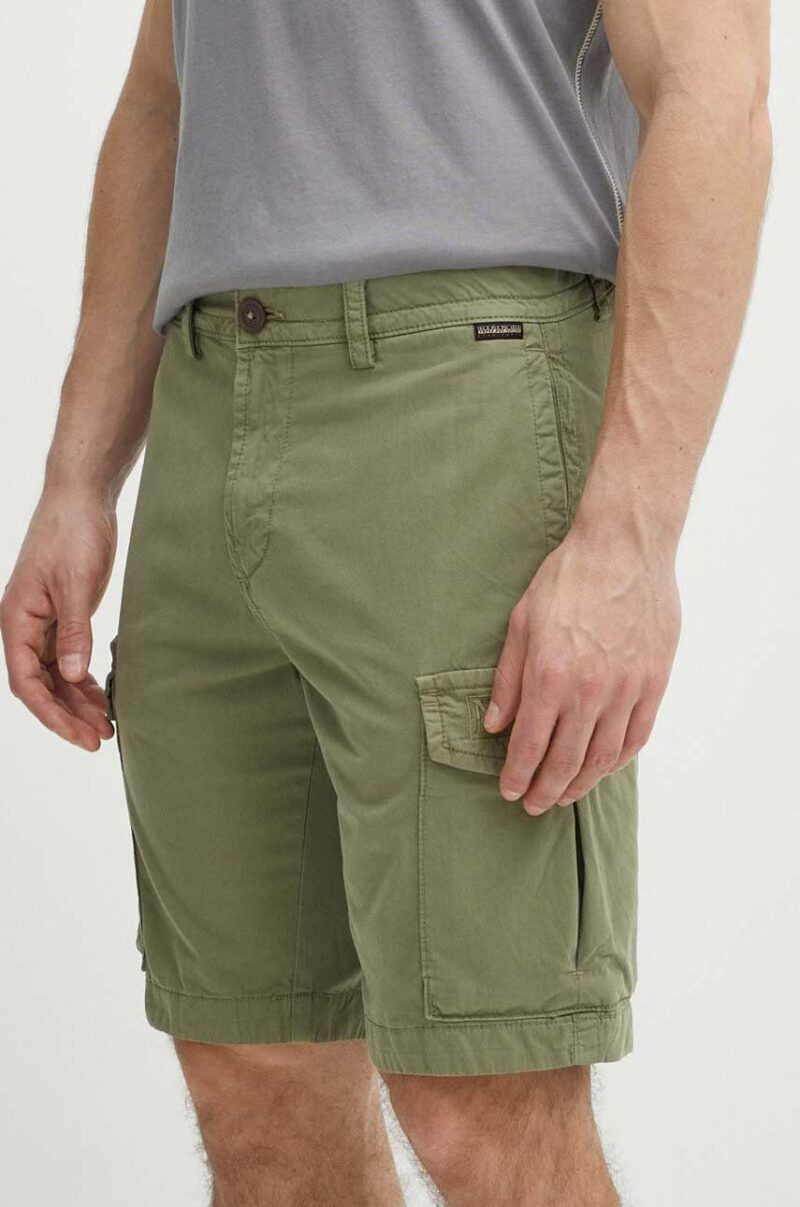 Napapijri pantaloni scurti din bumbac N-Deline culoarea verde