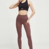 New Balance leggins de antrenament Sleek culoarea maro