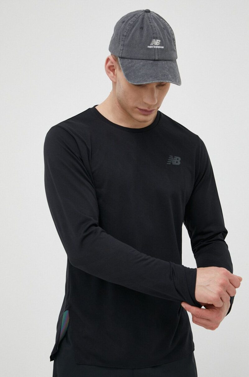 New Balance longsleeve pentru alergare Q Speed culoarea negru