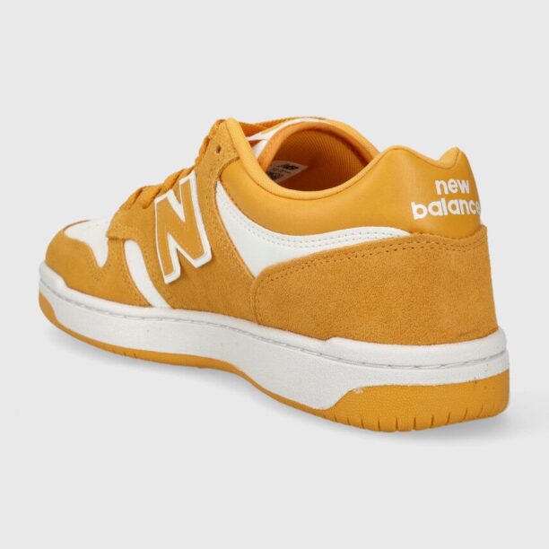 New Balance sneakers BB480LWA culoarea galben preţ