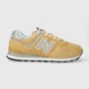 New Balance sneakers din piele întoarsă 574 culoarea bej