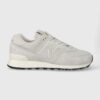 New Balance sneakers din piele întoarsă 574 culoarea gri