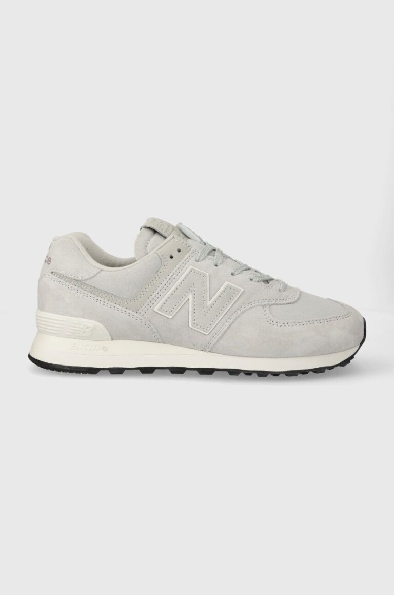 New Balance sneakers din piele întoarsă 574 culoarea gri