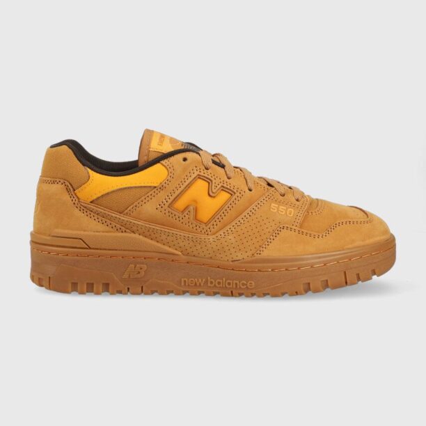 New Balance sneakers din piele întoarsă BB550WEA culoarea maro BB550WEA-BB5