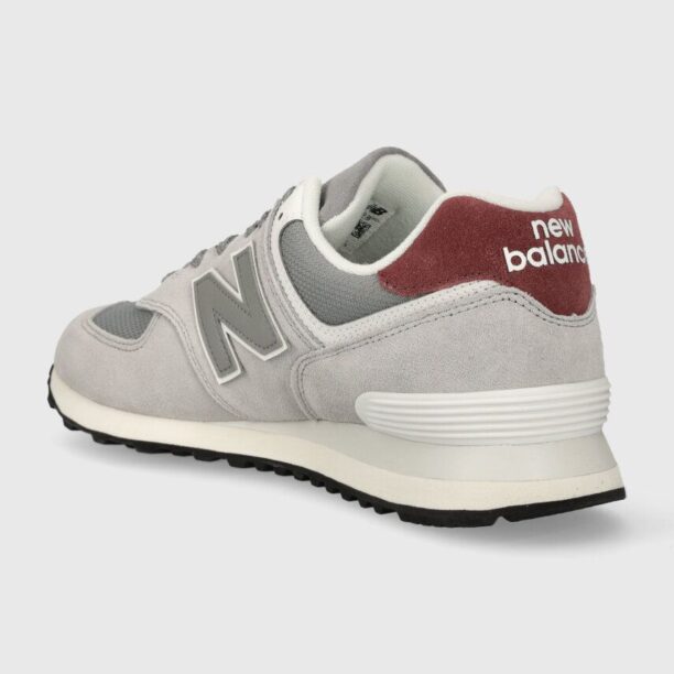 New Balance sneakers din piele întoarsă U574KBR culoarea gri preţ