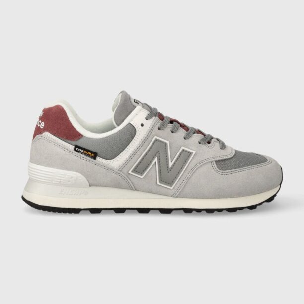 New Balance sneakers din piele întoarsă U574KBR culoarea gri