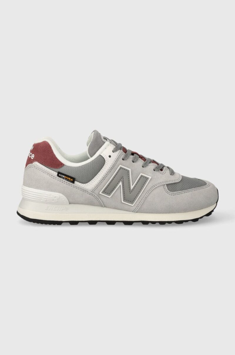 New Balance sneakers din piele întoarsă U574KBR culoarea gri