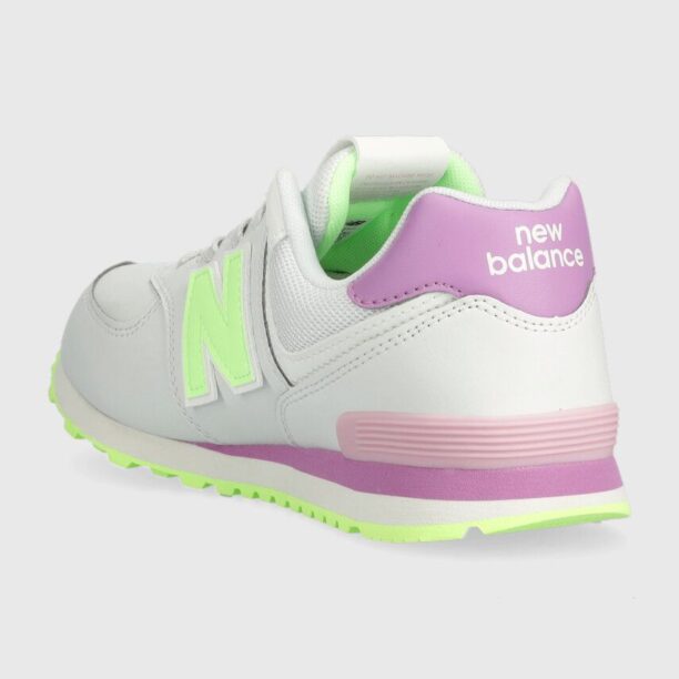 New Balance sneakers pentru copii GC574CX culoarea alb preţ