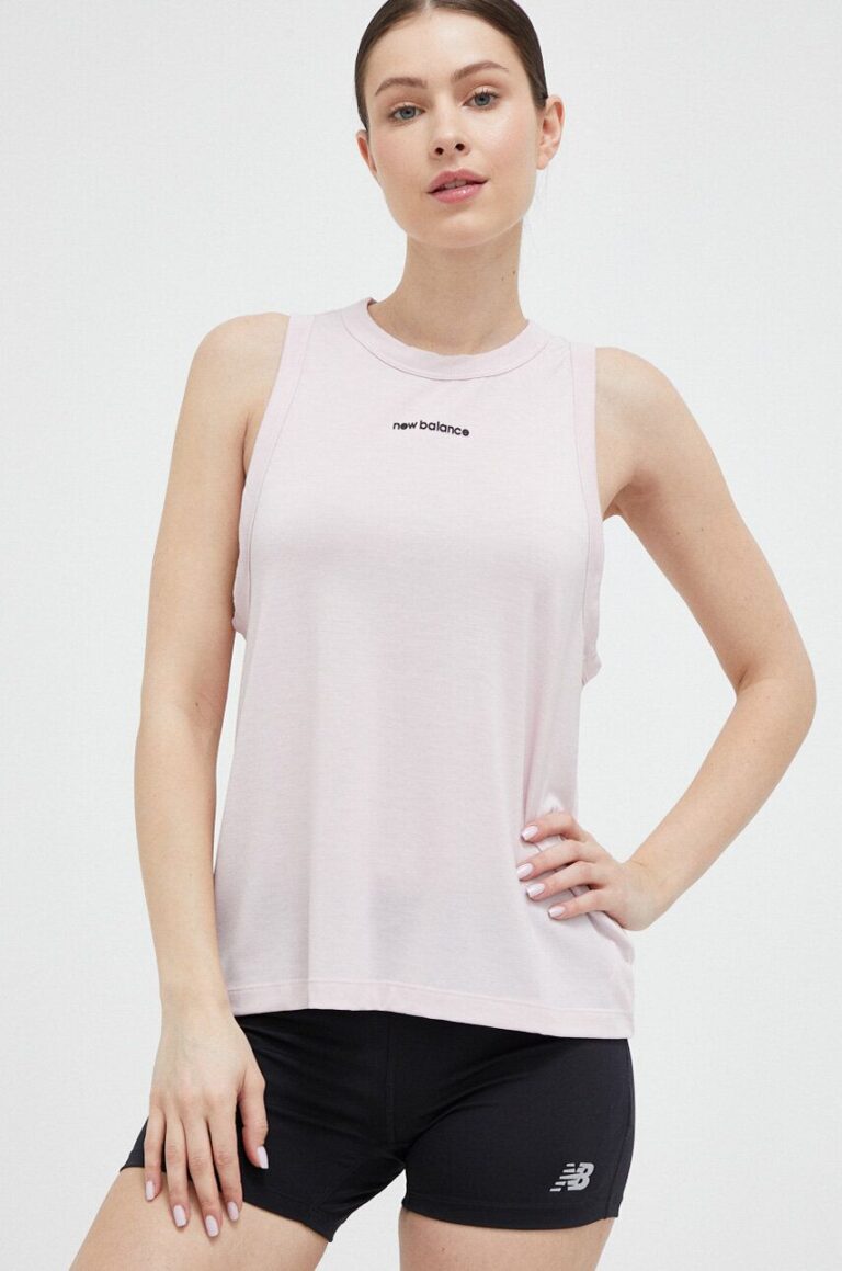 New Balance top de antrenament Achiever culoarea roz