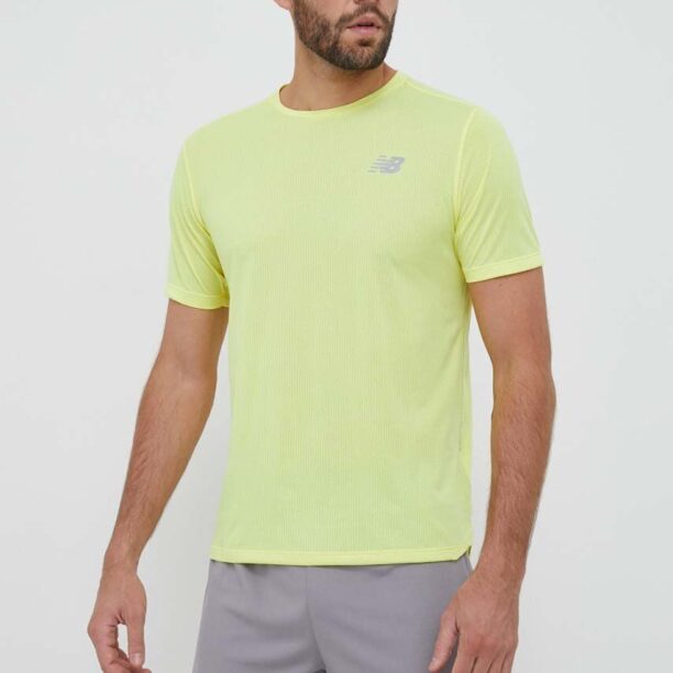 New Balance tricou de alergare Impact Run culoarea galben