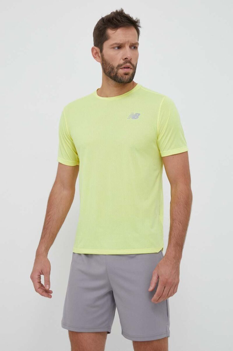 New Balance tricou de alergare Impact Run culoarea galben