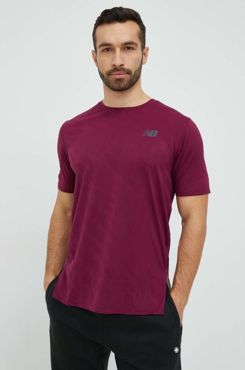 New Balance tricou de alergare Q Speed culoarea bordo