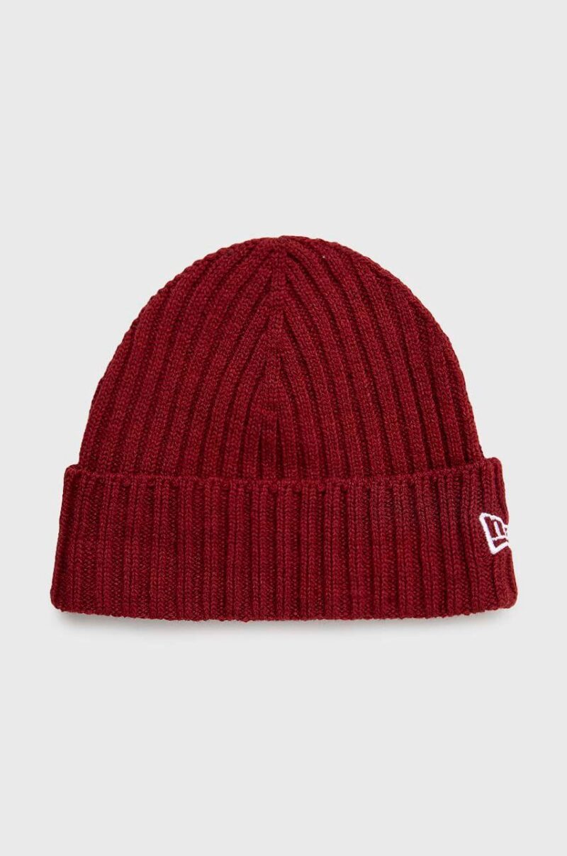 New Era căciulă Cuff Beanie culoarea bordo