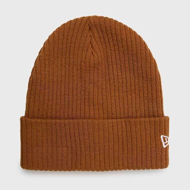 New Era căciulă Cuff Beanie culoarea maro