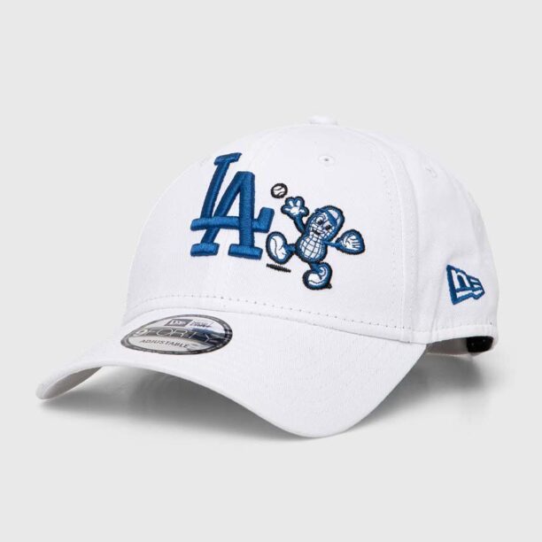 New Era șapcă de baseball din bumbac culoarea alb