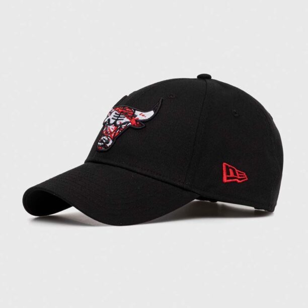 New Era șapcă de baseball din bumbac culoarea negru