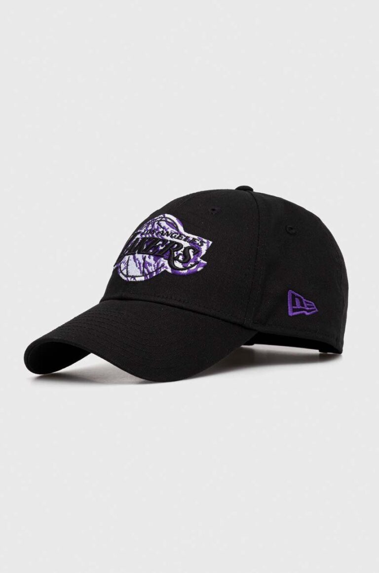 New Era șapcă de baseball din bumbac culoarea negru