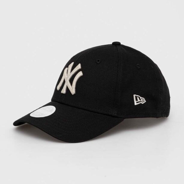 New Era șapcă de baseball din bumbac culoarea negru