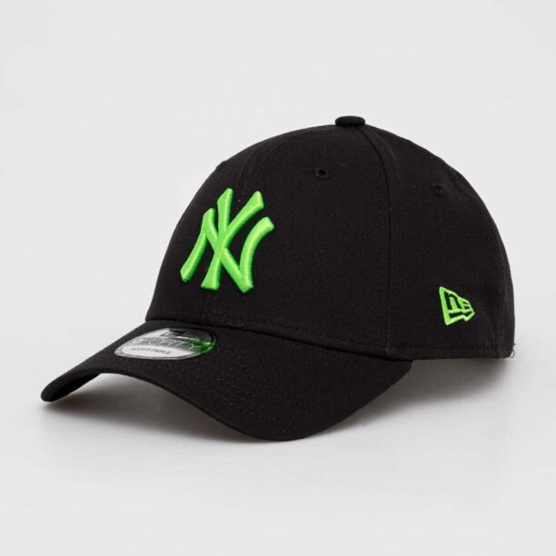 New Era șapcă de baseball din bumbac culoarea negru