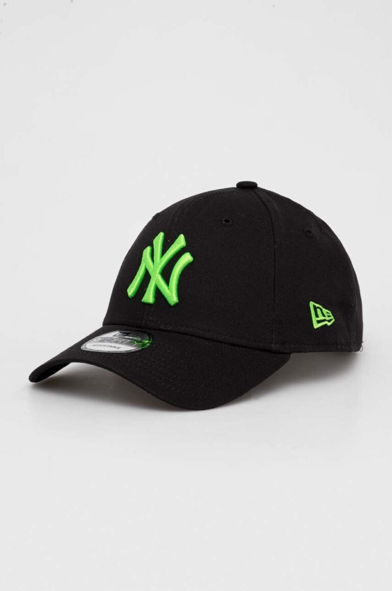 New Era șapcă de baseball din bumbac culoarea negru