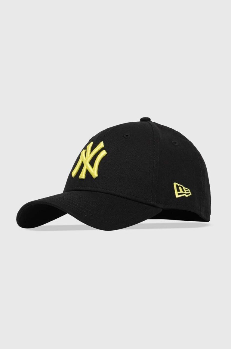 New Era șapcă de baseball din bumbac culoarea negru