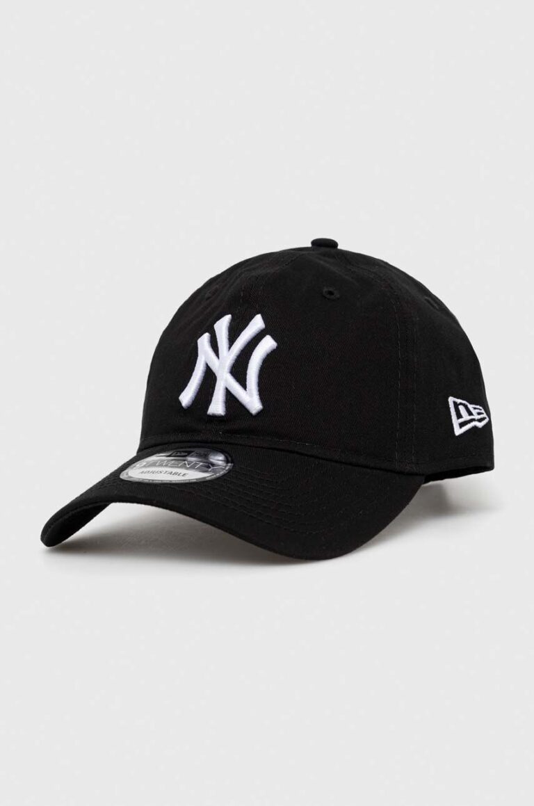 New Era șapcă de baseball din bumbac culoarea negru